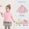 Abrigo para niña jellybaby 2026 otoño cárdigan de encaje para bebé pequeño top de otoño para niño estilo deportivo