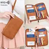 Nuevo Bolso para Pasaporte Antirrobo RFID Transfronterizo de Gran Capacidad, Portapasaportes Largo Multifuncional para Almacenamiento de Viaje, Bolso para Documentos