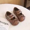 Zapatos de piel para niña, zapatos Mary Jane, zapatos de piel para niño con suela blanda para primavera y otoño, zapatos de princesa con estampado de leopardo estilo coreano, zapatos de una sola pieza para bebé niña