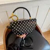 Bolso de Mano de Moda Transfronterizo de Lunares, Bolso Tote Pequeño Exquisito para el Trabajo, Bolso Silla de Montar Retro de Diseño de Nicho