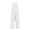 Pantalones de pierna ancha informales con tirantes, sin mangas, holgados, de algodón y lino, transpirables, de color sólido, con bolsillos y cintura elástica, estilo europeo y americano.