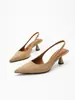 Zapatos de Tacón Alto Elegantes de Punta Fina con Tira Única de Lujo Ligero Otoño Tejido de Terciopelo Color Sólido Elegantes para el Trabajo Zapatos de Tacón Único para Mujer Venta al por Mayor
