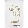 Cara Abstracta Arte de Hierro Joyero Base de Cerámica Portarearillos Adorno de Escritorio Exhibidor