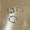 Colorido goteo de aceite pequeña flor estrella nicho retro infantil dulce cool todo-fósforo accesorios dopamina anillo anillo de cola anillo abierto