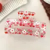 Pinza Transparente para el Cabello con Lazo de Corazón para el Día de San Valentín, Pinza Cuadrada de Gama Alta de Tamaño Mediano para la Parte Posterior de la Cabeza, Lindo Accesorio para el Cabello