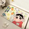 Tapete de chão absorvente para banheiro Crayon Shin-chan, tapete de pé antiderrapante de secagem rápida, tapete de banho de terra de diatomáceas
