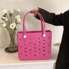 Bolsa de Playa de Eva para Verano Coreano Estilo Viaje al Aire Libre Vacaciones Bolso de Mano Moderno Ligero Compras Exquisita Bolsa con Agujeros