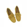 Mocasines de piel auténtica con suela blanda para mujer, nuevos mocasines planos de gamuza vintage 2024 con punta cuadrada y corte bajo