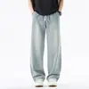 Jeans Masculino Primavera e Outono Tamanho Grande Novo Reto Solto Versátil Casual Tendência Americana High Street Calças Masculinas