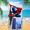 Toalla de playa Marvel Spider-Man de exportación transfronteriza, microfibra ultrafina, doble cara, absorbente, toalla de baño de playa de dibujos animados para niños