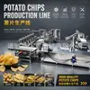 Línea de producción completa para patatas fritas frescas, que incluye equipo de fritura automático y una línea de montaje de fritura de patatas fritas