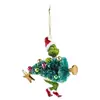 Adorno Navideño del Monstruo Grinch de Pelo Verde Decoración Creativa para Árbol de Navidad Decoración de Festival Navideño de Dibujos Animados Acrílico