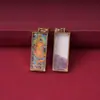 Pingente Tangka Pintado à Mão com Incrustação de Ouro Caixa Gahu Tibetana Colar Amuleto de Buda para Carregar