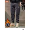 Calças Casuais Nova Tendência Moda Calças Forradas com Lã Chenille Espessado Calças Casuais Calças de Veludo Cotelê Masculinas Calças de Moletom com Barra Chinesa