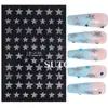 Pegatinas de Uñas de Moda Dulces Geniales Chica Caliente Plata con Purpurina Estrella de Cuatro Puntas Pentagrama Pegatinas Adhesivas para Uñas