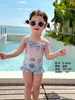 Maiô Sailor Baby 3829 Novo Estilo para Meninas, Lindo Vestido de Banho de Peça Única de Verão com Laço e Alças para Meninas