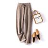 Calça de malha de lã glutinosa macia calças femininas cropped casual harém skinny calças de lã roupa exterior internet celebridade contraste cor rabanete calças