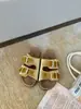 ¡En stock, se envía al instante! Zapatos de Estilo Similar a los de Mamá Uva, Sandalias de Terciopelo con Doble Hebilla, Punta Redonda, Estilo Perezoso Slip-On, Suela Gruesa Tipo Birkenstock para Mujer