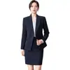 Atuendo de negocios para ir al trabajo, abogado y funcionario público entrevista traje formal profesional chaqueta de traje, otoño 2026 azul oscuro traje de mujer