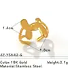 Anillo de Acero Inoxidable con Personalidad Geométrica de Moda Oro de 18K y Plata Anillo Abierto Acero de Titanio No se Desvanece Joyería Transfronteriza