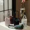 Bolso Tote Cilíndrico de Tela Mojie Accesorios para Ceremonia del Té Bolso de Mano Portátil para Exteriores Bolsa de Almacenamiento para Juego de Té Bolso de Tote de Viaje