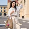 Marca Ballguan Original Versátil Ecológica Bolso Exquisito Bordado de Nylon Bolsa de Compras Bandolera Bolso de Hombro para Mujer