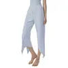 Calças de Yoga Largas e Respiráveis para Mulheres, Cintura Alta, Controle de Barriga, Calças Esportivas Cropped de Pernas Retas para Fitness, Fendas Laterais, Leggings Esportivas de Uso Bidirecional