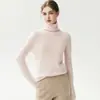 Suéter 100% cashmere, gola alta feminina, base de malha macia e confortável, suéter de caimento solto para outono e inverno