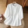 Camisa de Manga Corta con Cuello Alto de Perlas Estilo Nuevo, Elegante y Adelgazante, Top que Reduce la Edad