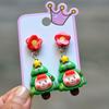 Brincos Europeus e Americanos Transfronteiriços de Árvore de Natal com Pingente Arco-Íris para Menina, Resina Acrílica, Novos Brincos de Natal, Lote de Clipe de Orelha