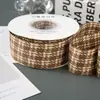 Fita Xadrez Pied-de-Poule Bicolor 2,5cm Estilo Vintage Laço Artesanal DIY Acessório de Cabelo Flor para Sapato Fita para Caixa de Presente Chapéu
