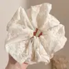 Elástico de Cabelo de Renda Estilo Coreano para Rabo de Cavalo, Scrunchie Grande, Elástico para Coque, Acessório de Cabelo de Luxo para Meninas