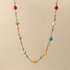 Corrente de Suéter de Cerâmica, Colar de Suéter Estilo Étnico Vintage, Acessórios de Roupa Estilo Boêmio, Atacado de Joias Artesanais