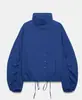 Roupas femininas europeias e americanas transfronteiriças, best-seller do AliExpress, jaqueta bomber plissada casual da moda estilo francês
