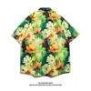 Camisa de praia havaiana para homens, de manga curta, roupa de férias de verão para homens em Sanya, camisa floral retrô estilo tailandês estilo Hong Kong