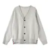 Ropa Vintage Yidao Otoño 2026 Nuevo Estilo Japonés de Moda Suéter Cárdigan de Cuello en V Profundo con Costura Lateral de Doble Botón y Patchwork en un Estilo Relajado