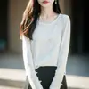 Nuevo Suéter de Punto con Cuello Redondo para Otoño/Invierno 2026 Manga Larga para Mujer Jacquard Encaje Floral Holgado Pulóver Top Básico