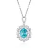 El Conjunto de Joyería Más Vendido de Xiaohongshu con Forma de Huevo Paraíba, Plata S925, Collar, Anillo y Pendientes de Alta Gama
