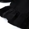 Top de Algodón Puro para Mujer Estilo Transfronterizo, Versátil y Sencillo, con Mangas de Tres Cuartos, Cuello Redondo, Nuevo Estilo de Primavera, Camisa Holgada con Mangas Abullonadas