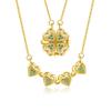 Colar S925 feminino de prata esterlina com diamantes e quatro folhas de flores, estilo Mori, com design de duas peças, corrente de clavícula