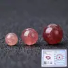 Cristal de Morango Vermelho Natural Contas Soltas, Contas Rosas e Redondas, Miçangas Artesanais DIY, Dropshipping de Peça Única, Materiais Criativos para Joias Feitas à Mão