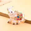 Tailândia Hot Selling Drop Oil and Diamond New War Elephant Criativo Tridimensional Elefante Carro Chaveiro Pingente Pequeno Presente Elefante