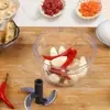 Picadora de Ajo Manual, Procesador de Alimentos Cinético Pequeño para el Hogar para Comida de Bebé, Dispositivo Picador para Picar Cebollas, Jengibre, Ajo y Carne