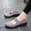 Zapatos de mujer transpirables, planos, sueltos y casuales, de estilo nuevo, combinables, sin cordones, tejidos a mano, mocasines de moda