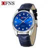 Relojes Oufani para Hombre y Mujer con Diamantes, Reloj de Cuarzo Simple Estilo Business Casual con Calendario Magnificado y Patrón Sunburst