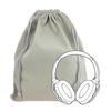 Bolsa de Almacenamiento de Terciopelo Gris para Auriculares, Joyería, Bolsa de Microfibra, Bolsita con Cordón para Pendientes, Bolsa de Terciopelo con Cordón Estilo Simple