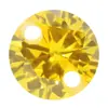 Agujero Doble Redondo Circonita Cúbica Zirconia Piedra Suelta Perforada con Agujeros Pendientes Blancos Coloridos Colgante Collar Pulsera de Cuentas Sueltas para Manualidades