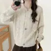 Chaqueta de Punto Retorcido de Alta Gama para Mujer en Otoño e Invierno, Prendas de Abrigo de Estilo Holgado y Relajado, Cárdigan de Punto Engrosado Top de Hilo Grueso
