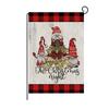 Bandera navideña de lino para jardín transfronteriza de Amazon, con estampado de árbol de Navidad y letras a cuadros, decorativa para patio al aire libre.