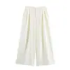 Blazer de mujer marca Z, moda transfronteriza AliExpress, conjunto de pantalones anchos irregulares de moda, estilo europeo y americano, blanco ZA